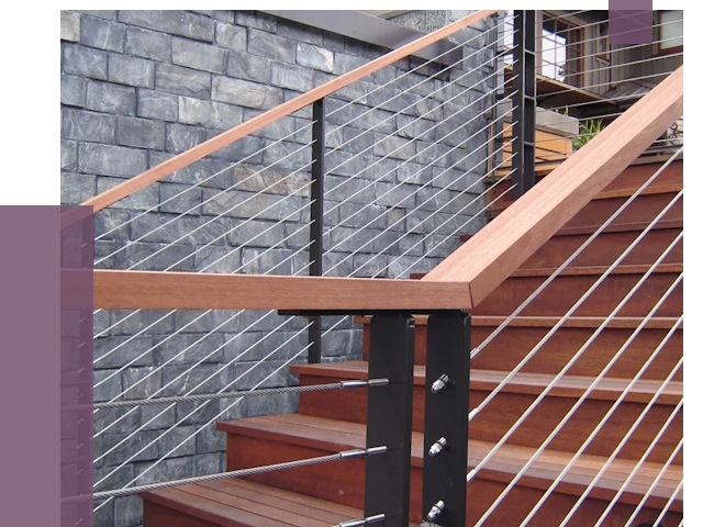 Тросовые перила под ключ в Кизляре от 7722 руб.