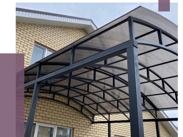 Монтаж козырьков в Кизляре от 11431 руб. | ПРОЛЁТ-Кзр