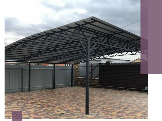 Недорогие навесы под ключ в Кизляре — изготовление и монтаж