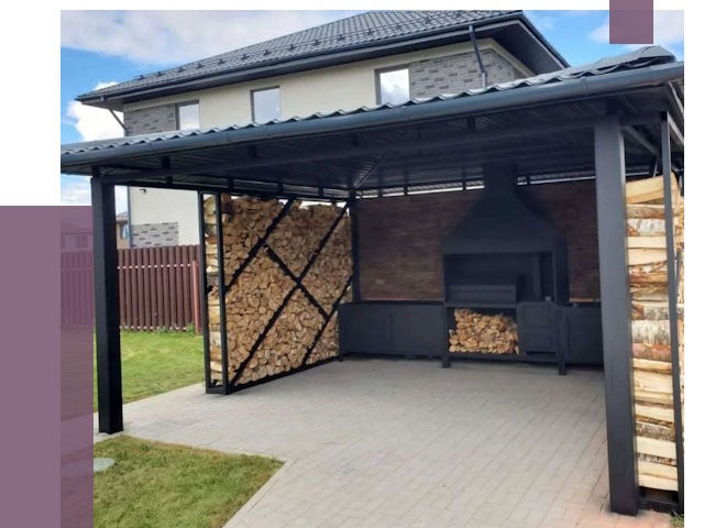 Навесы для барбекю в Кизляре от 12650 руб. под ключ | ПРОЛЁТ-Кзр