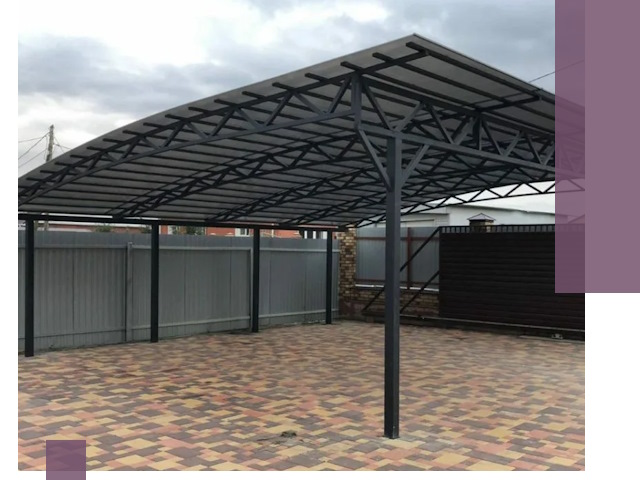 Металлические навесы под ключ в Кизляре — изготовление и монтаж