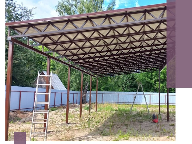 Односкатные навесы под ключ в Кизляре — изготовление и монтаж