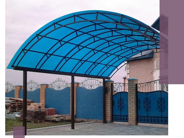 Арочные навесы под ключ в Кизляре — изготовление и монтаж