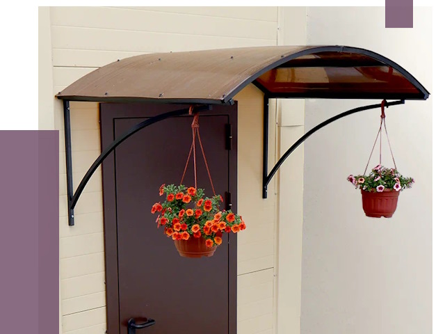 Козырьки над входом в Кизляре от 14733 руб.  | ПРОЛЁТ-Кзр