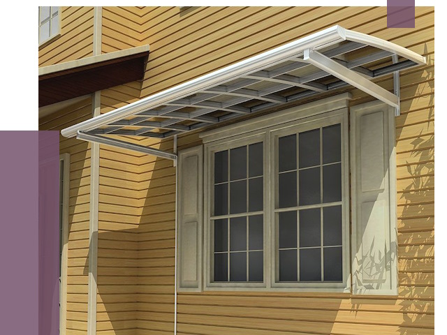 Козырьки над окнами в Кизляре от 7570 руб. — монтаж, покупки | ПРОЛЁТ-Кзр