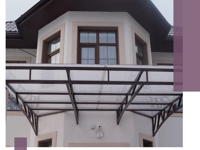 Козырьки из поликарбоната под ключ в Кизляре