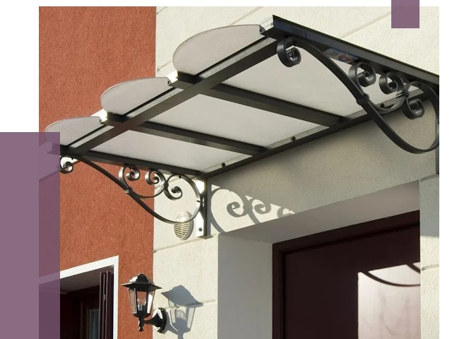 Односкатные козырьки в Кизляре от 8332 руб.  | ПРОЛЁТ-Кзр