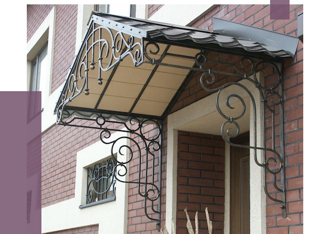 Двускатные козырьки в Кизляре под ключ от 12701 руб.