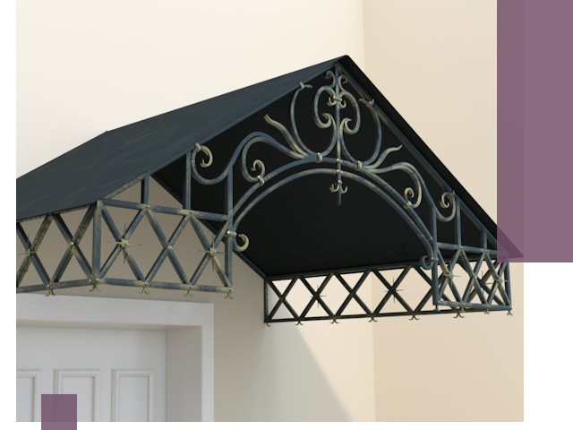 Двускатные металлические козырьки под ключ в Кизляре